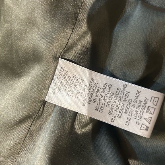 H by Halston Olive Green Belted Trench Coat - Picture 6 of 7